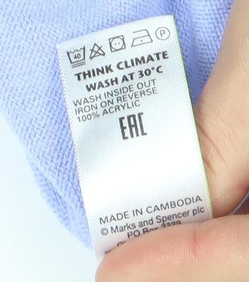 Marks and Spencer Women's Blue Short Sleeve Knit Top Size 12