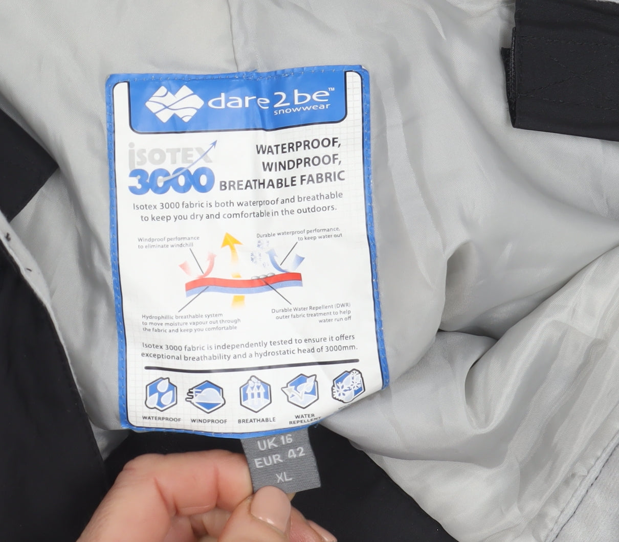 Dare 2 Be Men’s Black XL Snow Pants Waterproof Breathable Ski Trousers