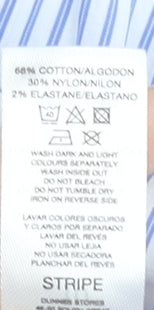 Gallery Women Blue Striped Cotton Blend Long Sleeve Blouse UK 10