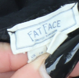 Fat Face Women's Black Cotton Crochet Tank Top Size 16