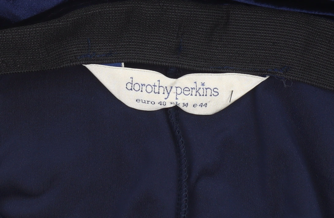 Dorothy Perkins Women’s Blue Velvet Wide-Leg Trousers Size 14