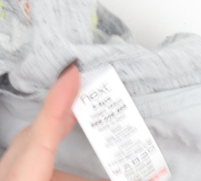 Next Girls Grey Bunny Embroidered A-Line Skirt 4 Years Cotton Blend