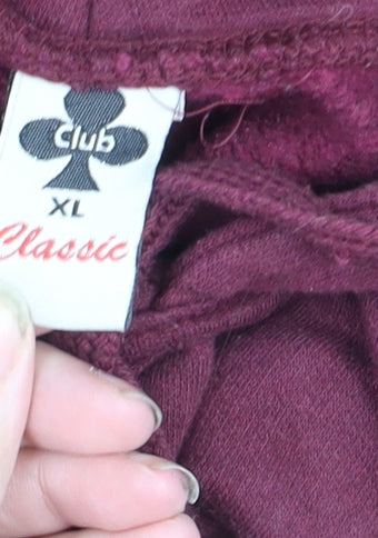 Club Classic Men's Red XL Pullover Hoodie Cotton Blend