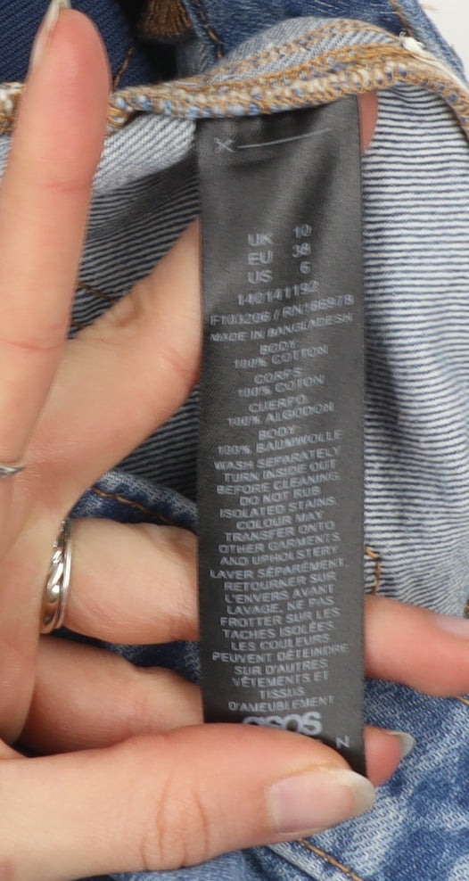 ASOS DESIGN Women Blue Maternity Mom Jeans Size 10 High Rise Denim