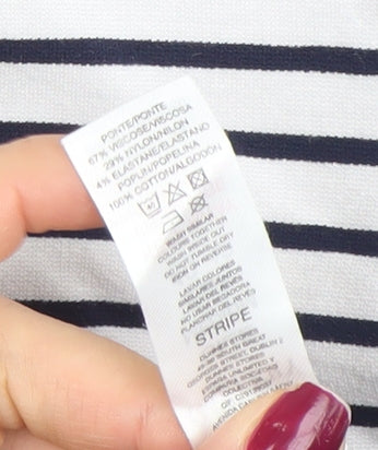 Gallery Women Navy Stripe Long Sleeve Jersey Tunic Top UK M