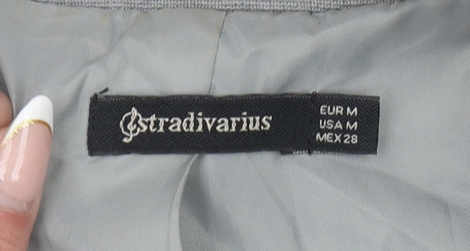 Stradivarius Womens Grey Slim Fit One Button Blazer Size 12