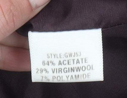 Gold by Michael H Women's Brown Zip Jacket Size 10 Wool Blend