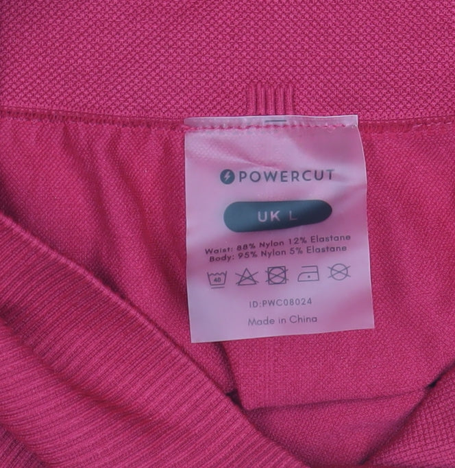 Powercut Women Pink Seamless Activewear Leggings L