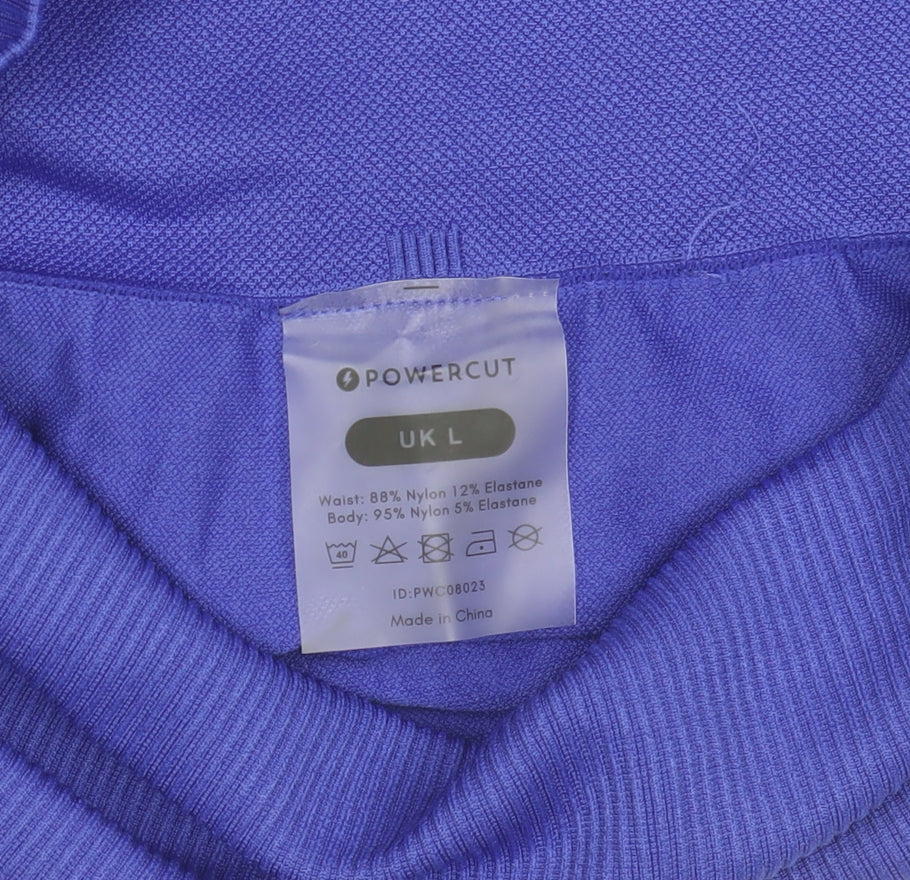 Powercut Women's Purple Seamless Leggings L Activewear Gym Yoga