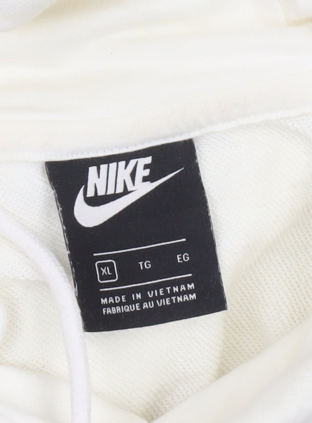 Nike Men's White XL Pullover Hoodie with Graphic Print