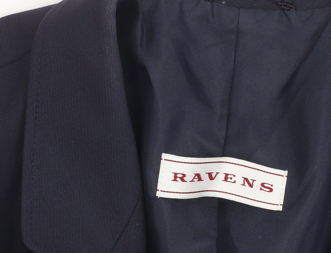 Ravens Women’s Navy Wool Blend Mid-Length Overcoat Size 12