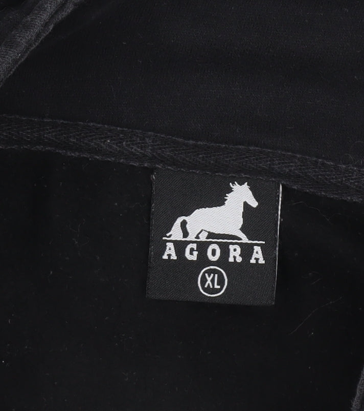 Agora Men's XL Black 1/4 Zip Fleece Sweatshirt with Logo