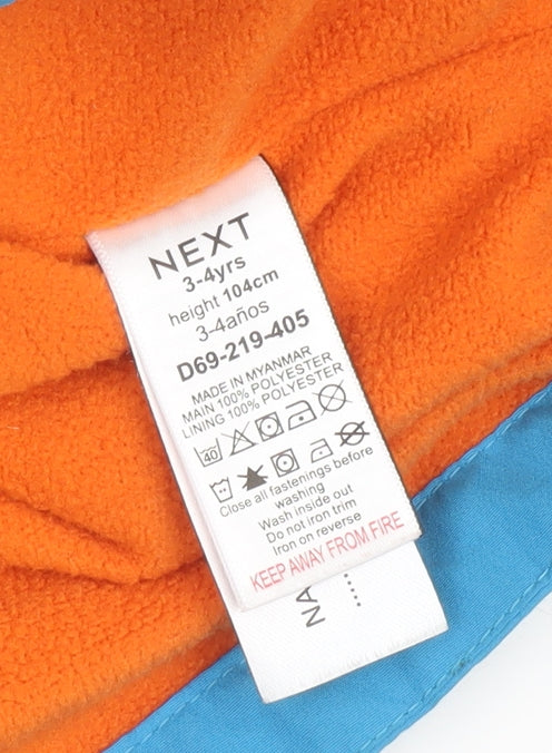 Next Boys Multicoloured Hooded Puffer Jacket 3-4 Years Waterproof Lined