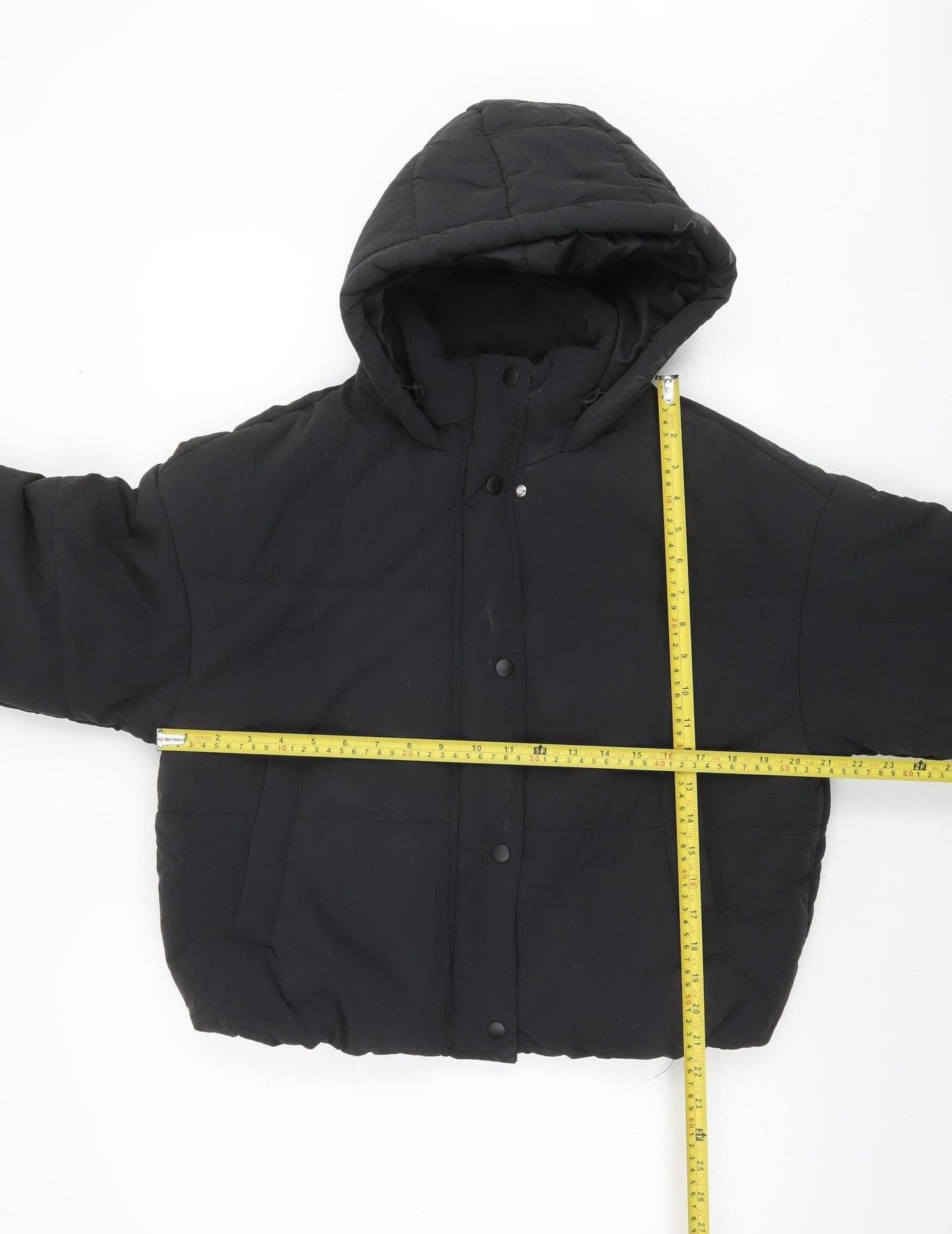 Marks and Spencer Women's Black Size 10 Cropped Puffer Jacket Hooded Stormwear