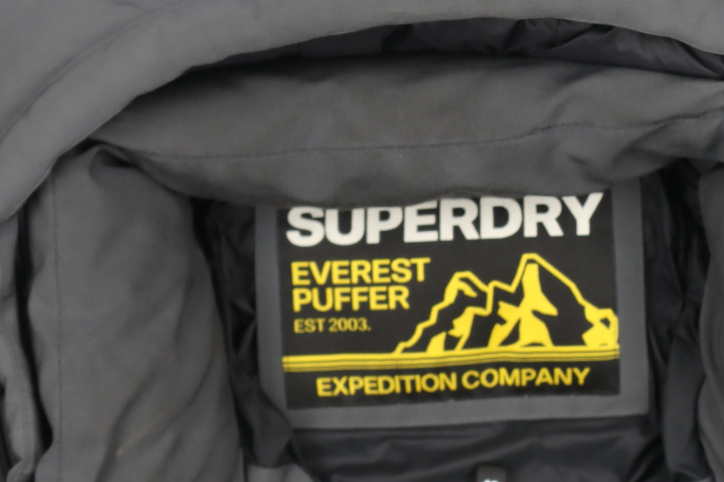 Superdry Men's Grey Everest Puffer Jacket Size M Hooded Winter Coat