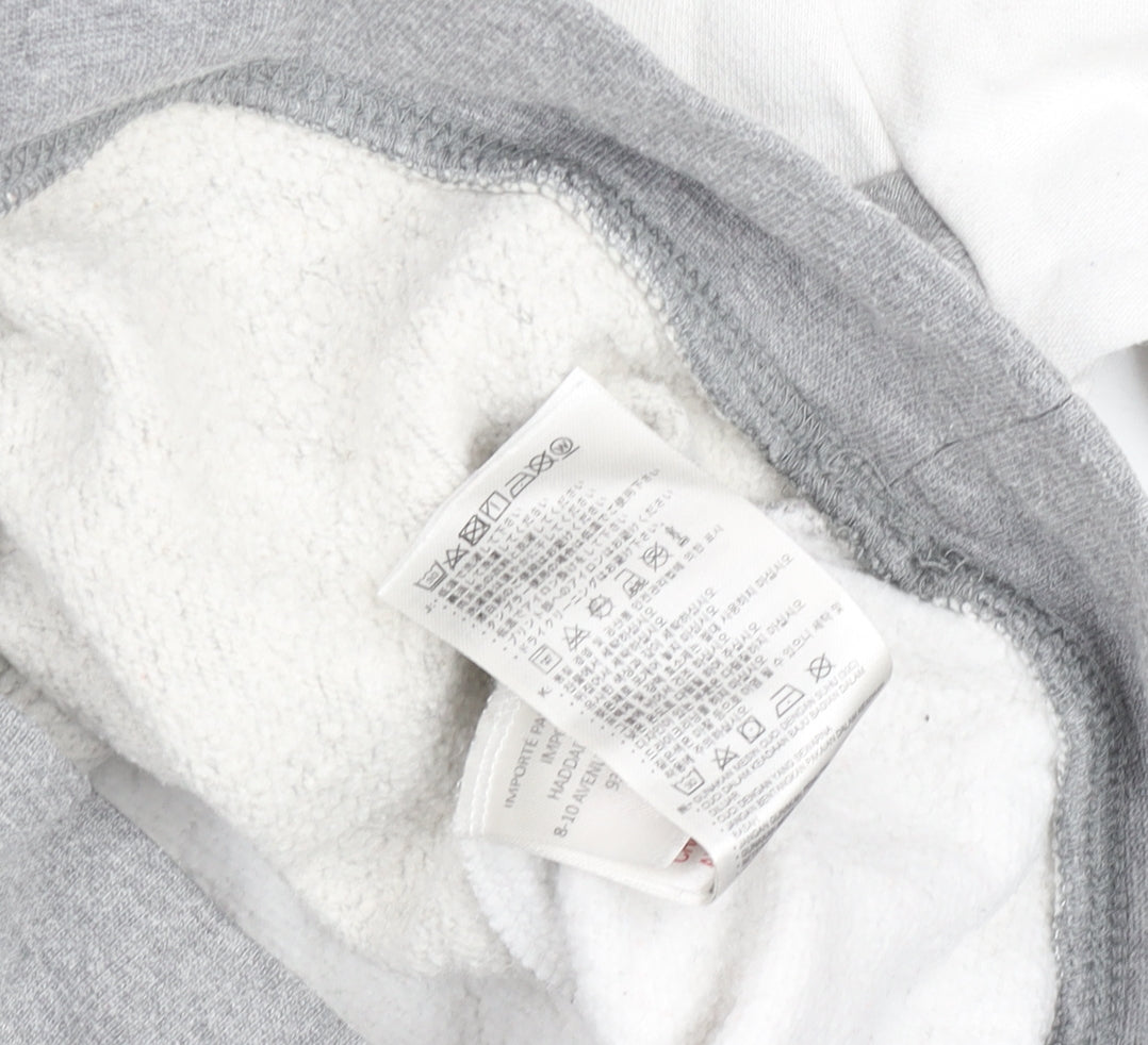 Nike Boys White Grey Full Zip Hoodie 6-7 Years Cotton Blend Fleece