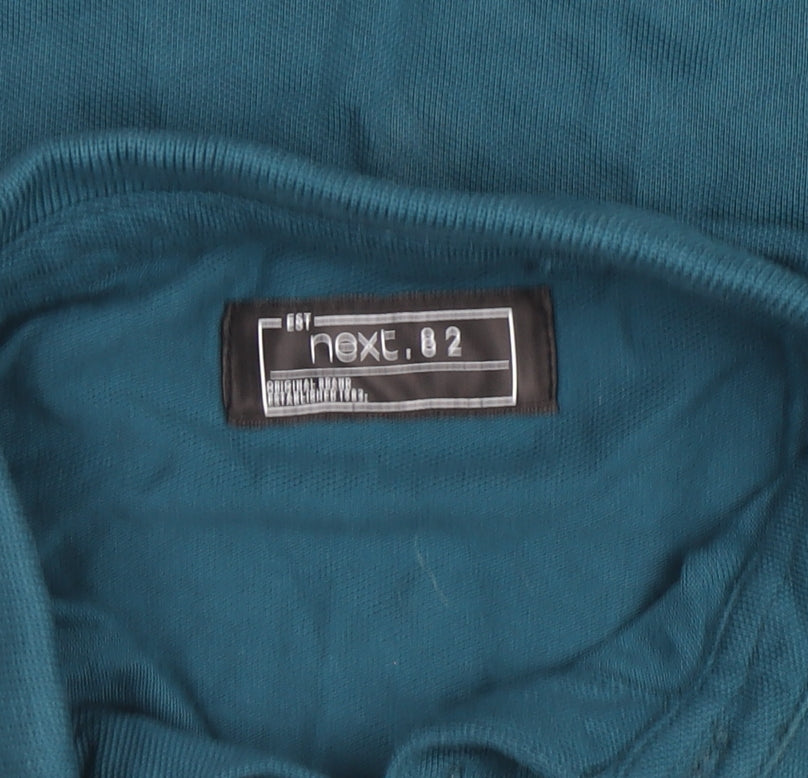 Next Boys Blue Polo Shirt 8 Years Cotton Blend Short Sleeve Casual Top