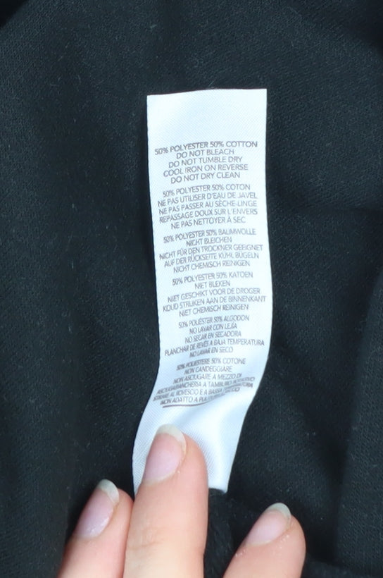 BoohooMAN Mens Black 2XL Pullover Hoodie with Graphic Print