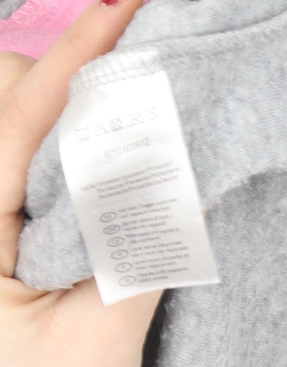 TESSENTIALS Girls Grey Fleece Full Zip Jacket Size 8 Years Lightweight