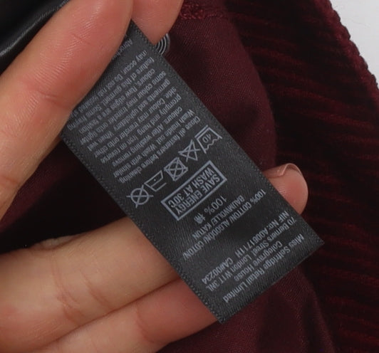 Miss Selfridge Women Red Corduroy Short Skirt UK 14