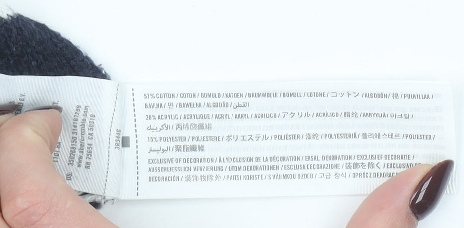 Hollister Women Blue White Striped Crew Neck Pullover Jumper S