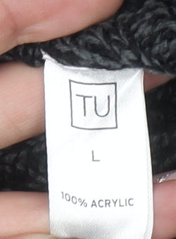 TU Men’s Grey High Neck Half Zip Knitted Jumper Size L