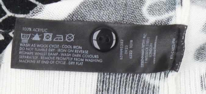 Petite Collection Women’s Black Floral Knit Cardigan Size 10 Petite