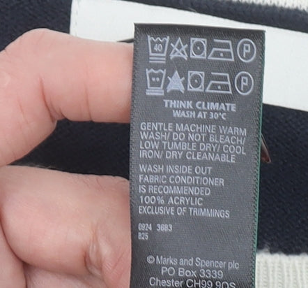 Marks and Spencer Women’s Blue Crew Neck Acrylic Jumper Size 10