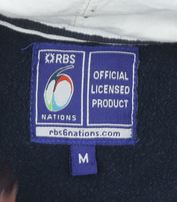 RBS 6 Nations England Men’s Blue Pullover Hoodie Size M Rugby Fleece