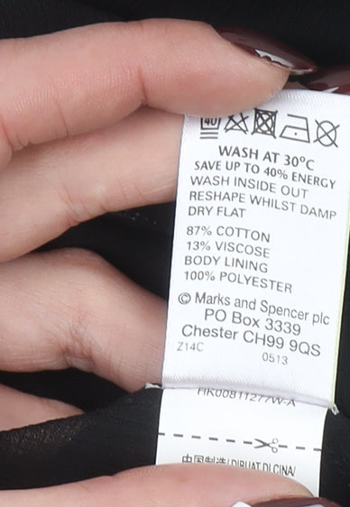 Marks and Spencer Women’s Black Striped Open Knit Cardigan Size 18