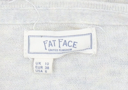 Fat Face Womens Beige Bird Print Cotton Jumper Size 10