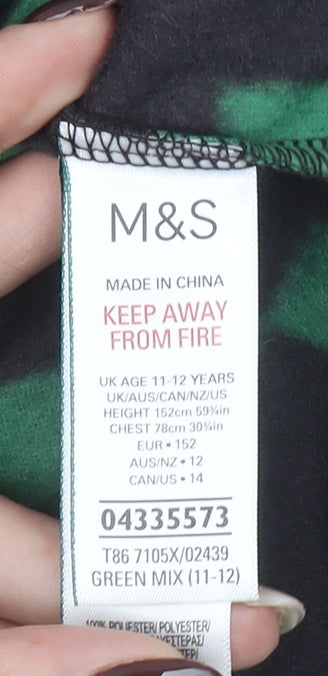 Marks and Spencer Boys Green Minecraft Creeper Long Sleeve Pyjama Top 11-12 Years