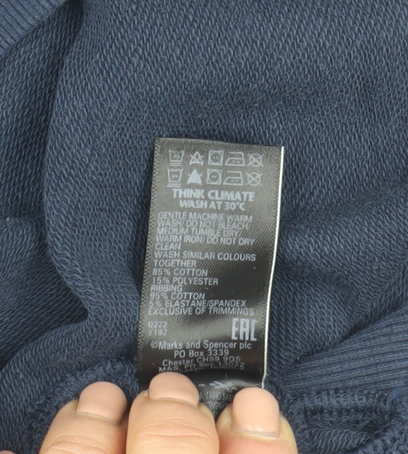 Marks and Spencer Women’s Navy Cotton Sweatshirt Size 16