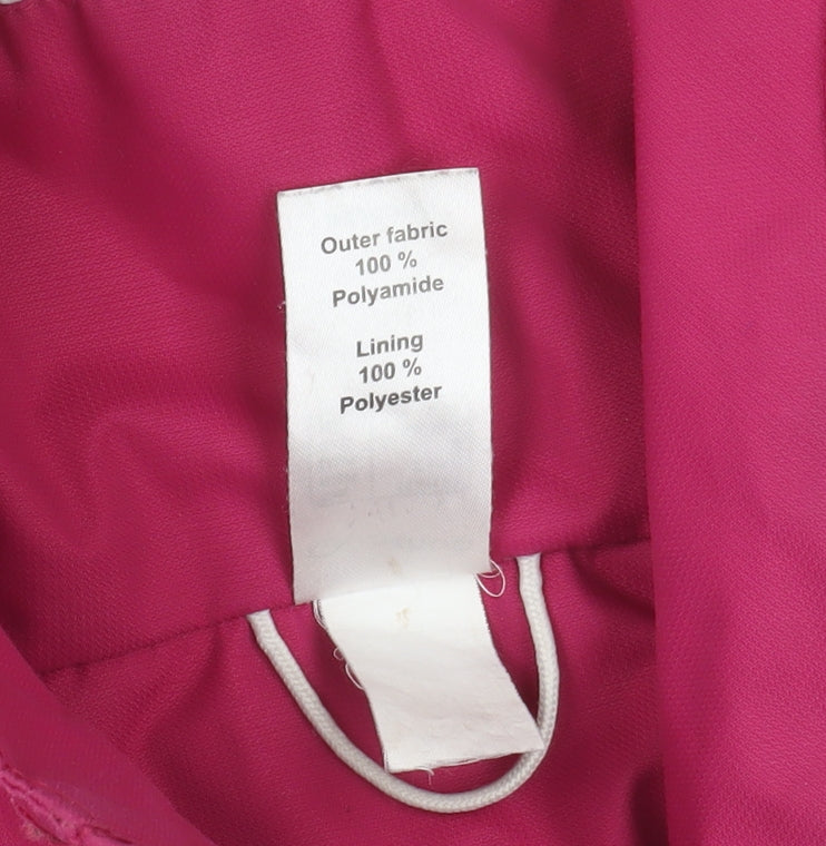 Quechua Girls Pink Hooded Waterproof Rain Coat Jacket 6 Years