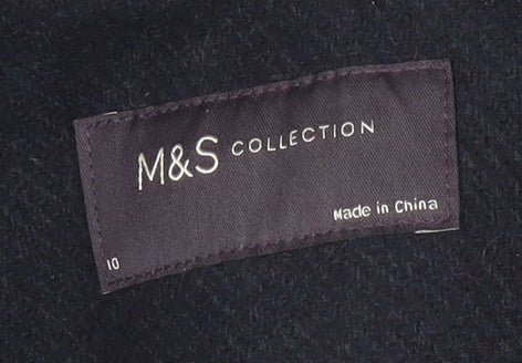 Marks and Spencer Women Blue Wool Blend Pea Coat Size 10
