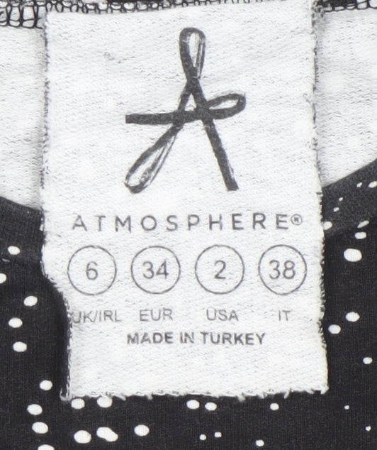 Atmosphere Women's Black Christmas Oh Deer Sweatshirt Size 6