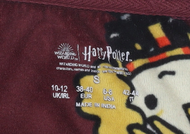 Harry Potter Women's Maroon Fleece Pyjama Top Size 10-12