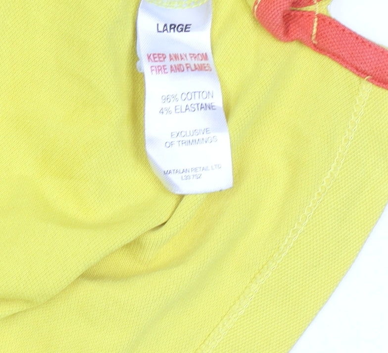 Easy Men's Yellow Slim Fit Polo Shirt Size L Cotton Blend