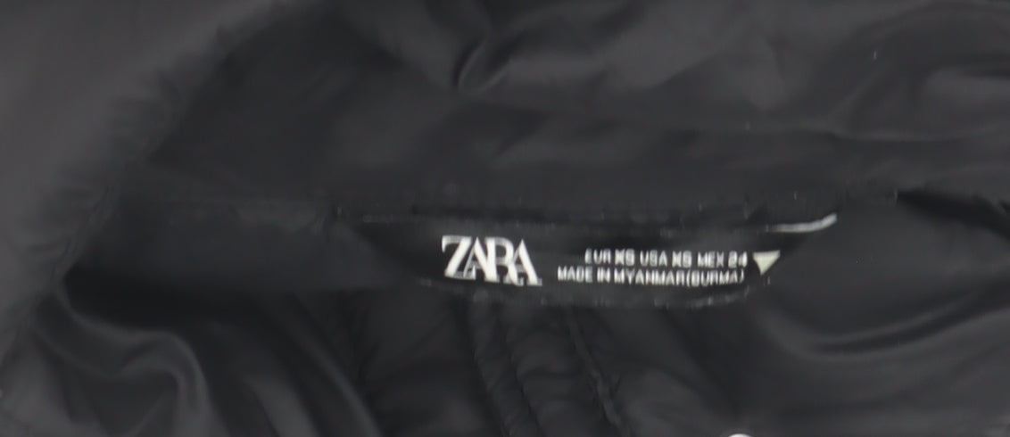 ZARA Girls Black Puffer Waistcoat 6 Years Quilted Lined Winter Gilet