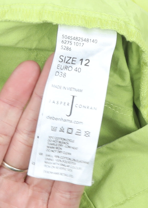 Jasper Conran Women Green Chino Trousers Size 12 Cotton Blend