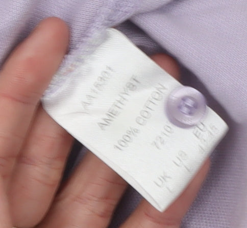 Cotton Traders Men’s Purple Short Sleeve Polo Shirt L 100% Cotton