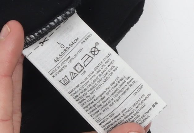 GAP Men’s Black Cotton Short Sleeve Polo Shirt Size L