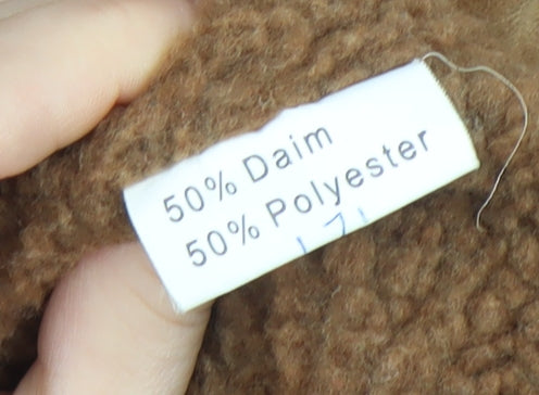 V8 Fashion Women Brown Suede Bomber Jacket XL Lined Zip Pockets