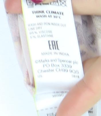 Marks and Spencer Womens Pink Floral 3/4 Sleeve Viscose T-Shirt Size 20