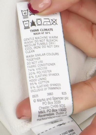 Marks and Spencer Women Ivory Cotton Pullover Hoodie XS