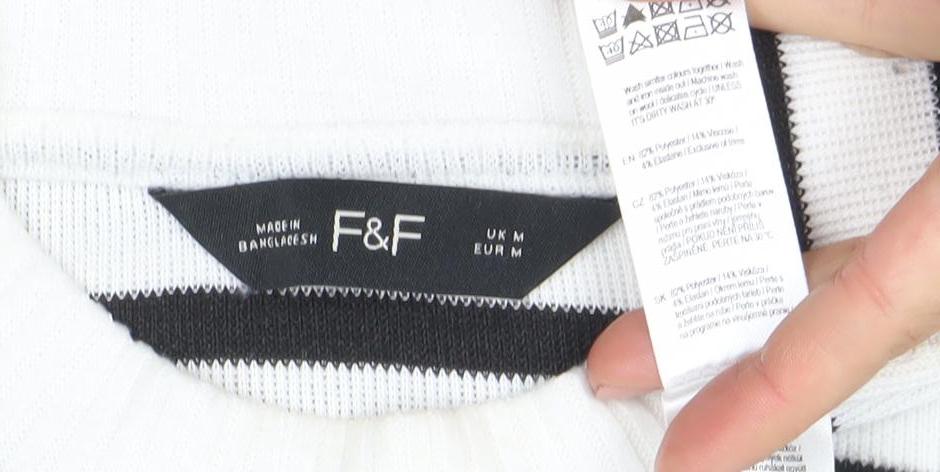 F&F Womens White Black Striped Paris Jumper Size M