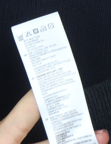 Jasper Conran Men’s Black Cotton Wool Knit Jumper Size L