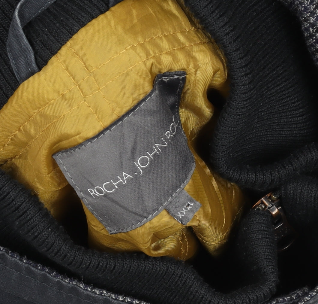 Rocha John Rocha Men’s Blue 3XL Bomber Jacket Polyester Mid-Length