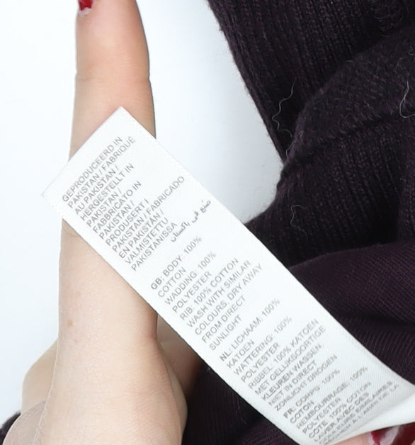 Fat Face Women's XS Purple Cotton Hooded Zip Jacket