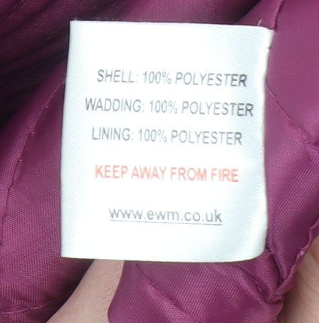 Isle Womens Purple Hooded Mid-Length Rain Coat Size 16